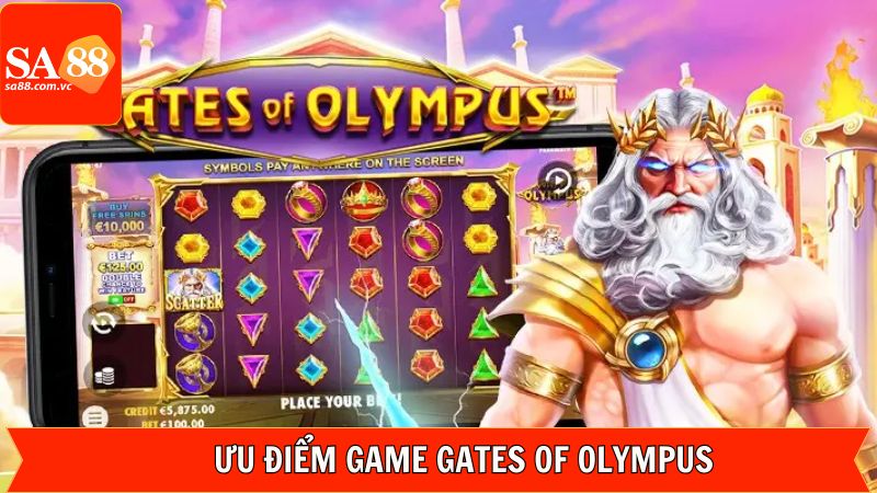 Gates of Olympus - Game Thần Thoại Hy Lạp Hấp Dẫn Tại SA88 3 Điểm thu hút khi tham gia quay hũ tại SA88